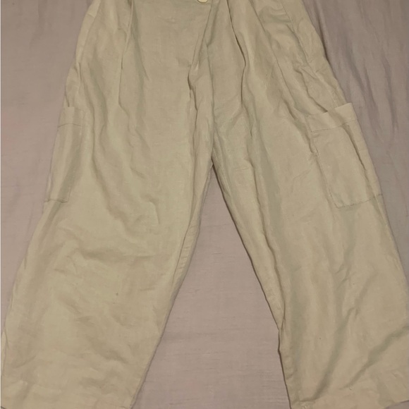 Zara women Light Tan Cargo Pants size L - Picture 1 of 9